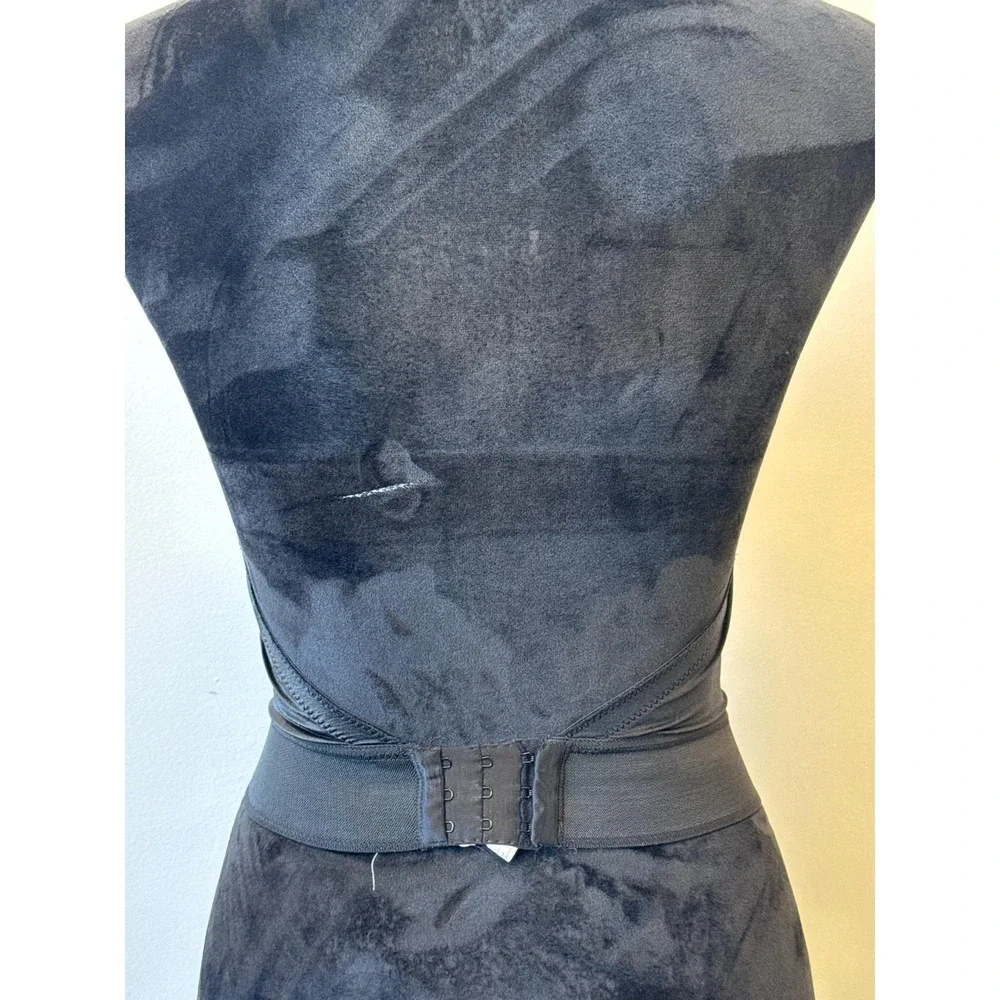 Victorias Secret Bustier Womens 34A Black Faux Leather Strapless Corset Top‎